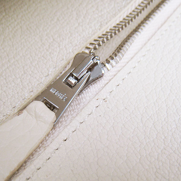 7A Hermes Togo Leather Messenger Bag Off-White With Silver Hardware H021 Replica